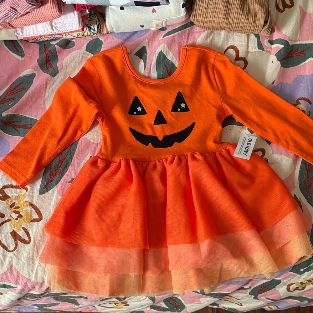 Old Navy Orange Pumpkin Halloween Dress